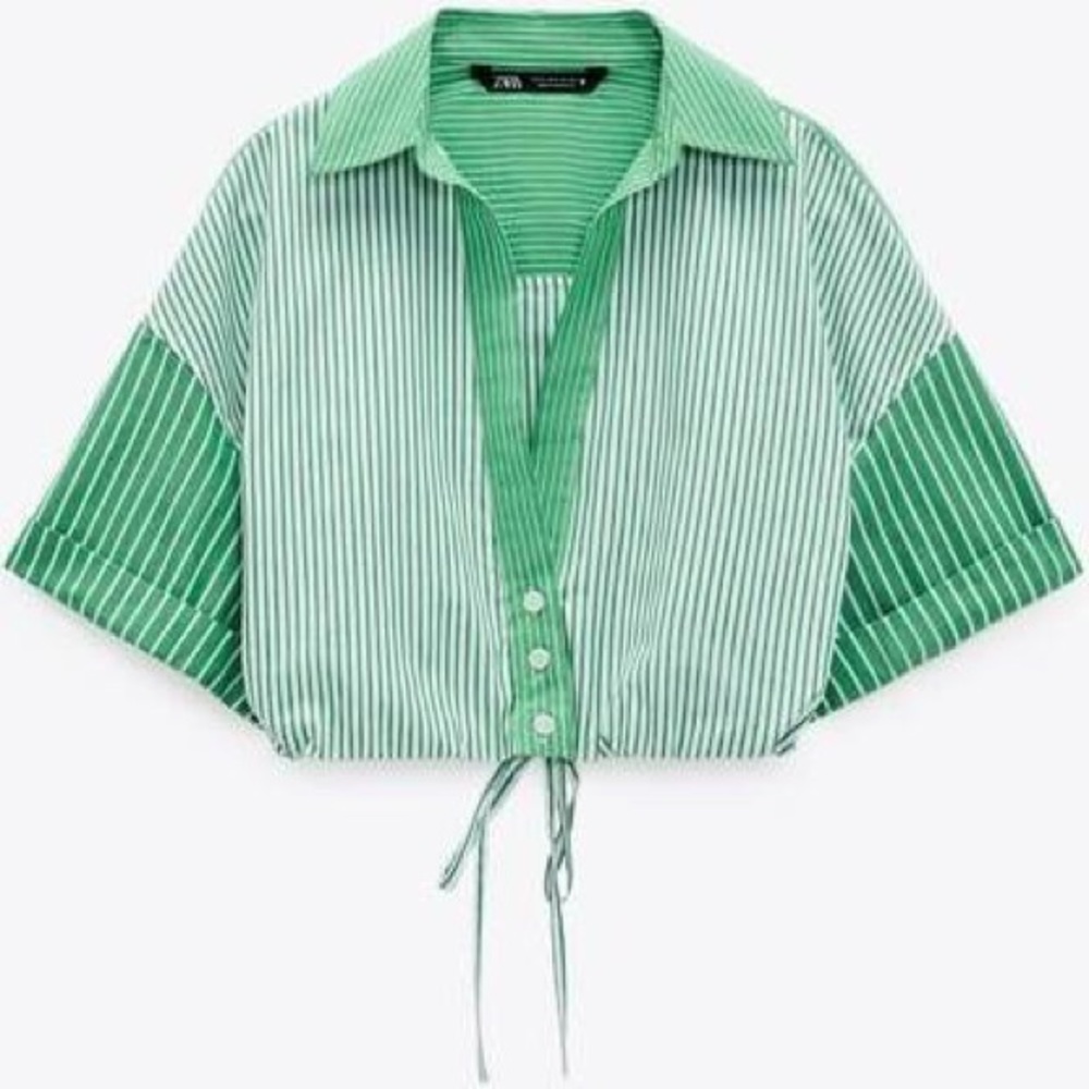 Contrasting Striped Poplin Shirt